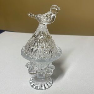 Hofbauer byrdes bird lidded dish candle holder